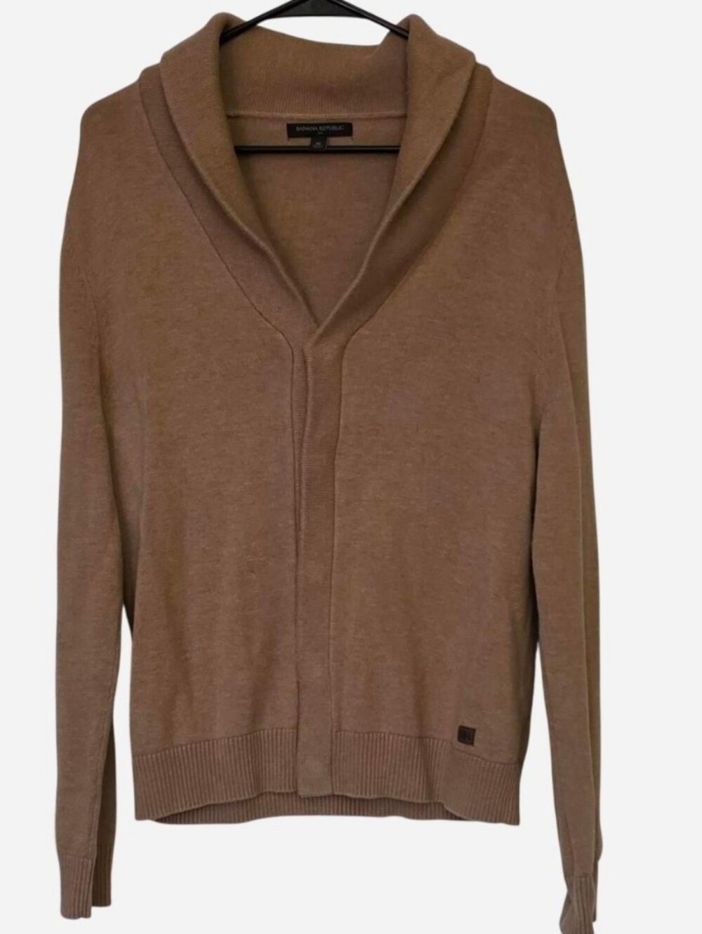 Camel Shawl-Collar Cardigan